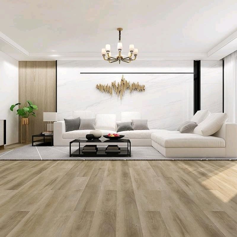 Contemporary room with premium vinyl flooring